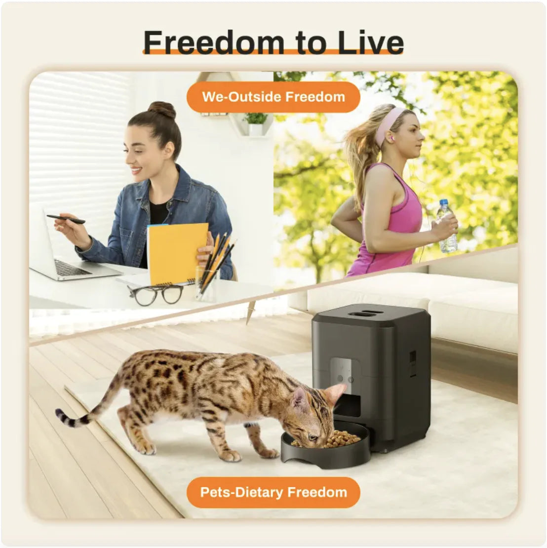 Auto Paw™ Smart Automatic Pet Feeder – App-Controlled, Scheduled Feeding, Portion Control for Cats & Dogs